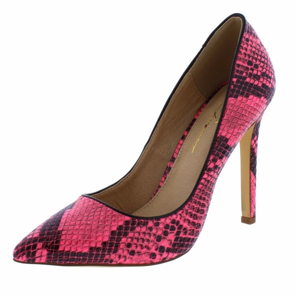 Pink & Black snake print heels
